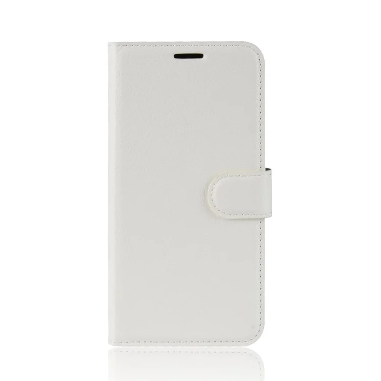 Litchi Skin Leather Wallet Stand Case for iPhone 11 6.1 inch (2019) with Soft TPU Inner Case - White-Cellmalls