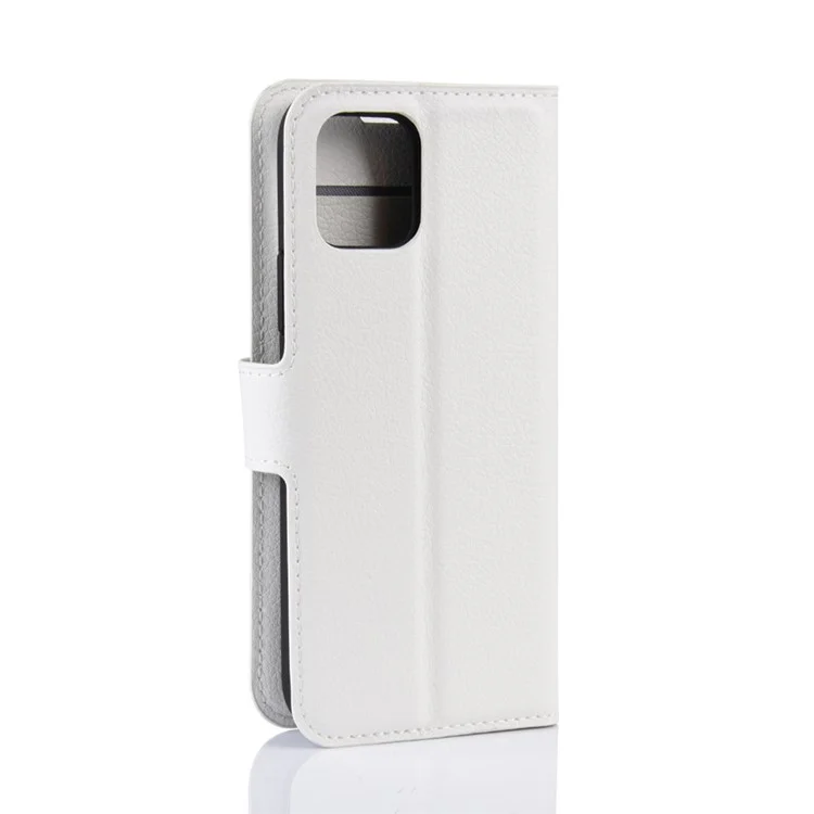 Litchi Skin Leather Wallet Stand Case for iPhone 11 6.1 inch (2019) with Soft TPU Inner Case - White-Cellmalls
