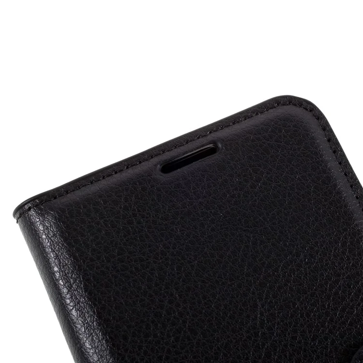 Litchi Surface Shell Leather Case with Stand for iPhone 12 Pro / 12 Mobile Phone Accessories - Black-Cellmalls