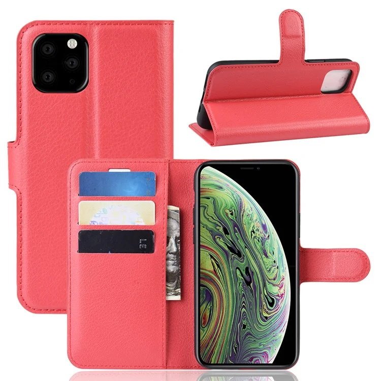 Litchi Skin Wallet Leather Stand Case for iPhone 11 Pro 5.8 inch (2019) - Pink-Cellmalls