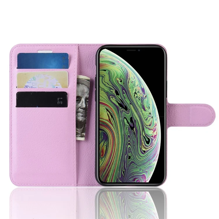 Litchi Skin Wallet Leather Stand Case for iPhone 11 Pro 5.8 inch (2019) - Pink-Cellmalls