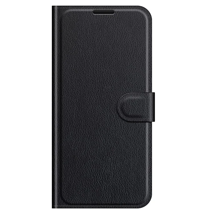 Litchi Skin Leather Wallet Well-protected Mobile Phone Cover Case with Stand for iPhone 13 Pro 6.1 inch - Black-Cellmalls
