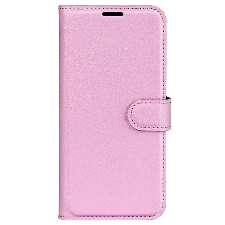For iPhone 14 Plus 6.7 inch Litchi Texture PU Leather Collision Resistant Stand Flip Cover Full Protective Wallet Phone Case - Pink-Cellmalls