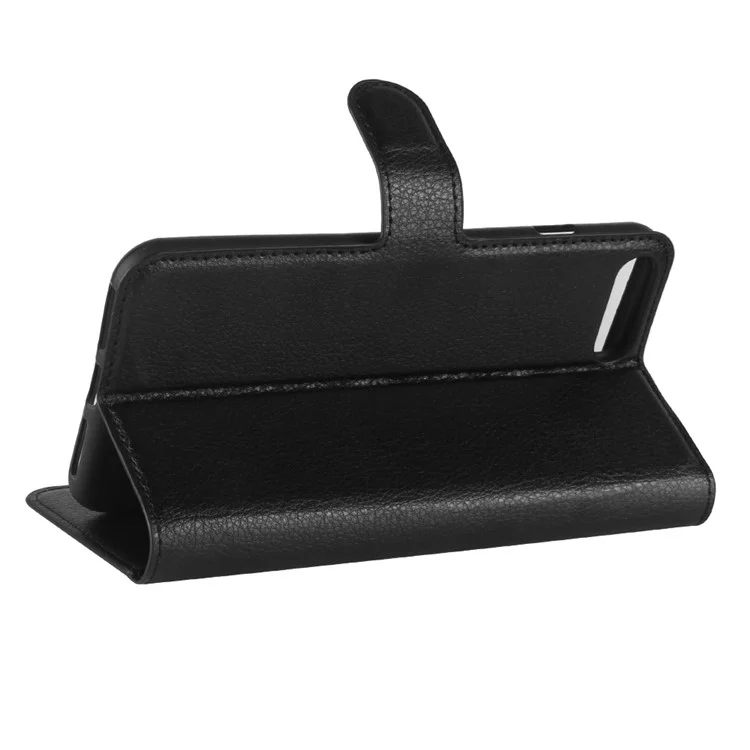 Lychee Skin Leather Wallet Case for iPhone 8 Plus / 7 Plus - Black-Cellmalls