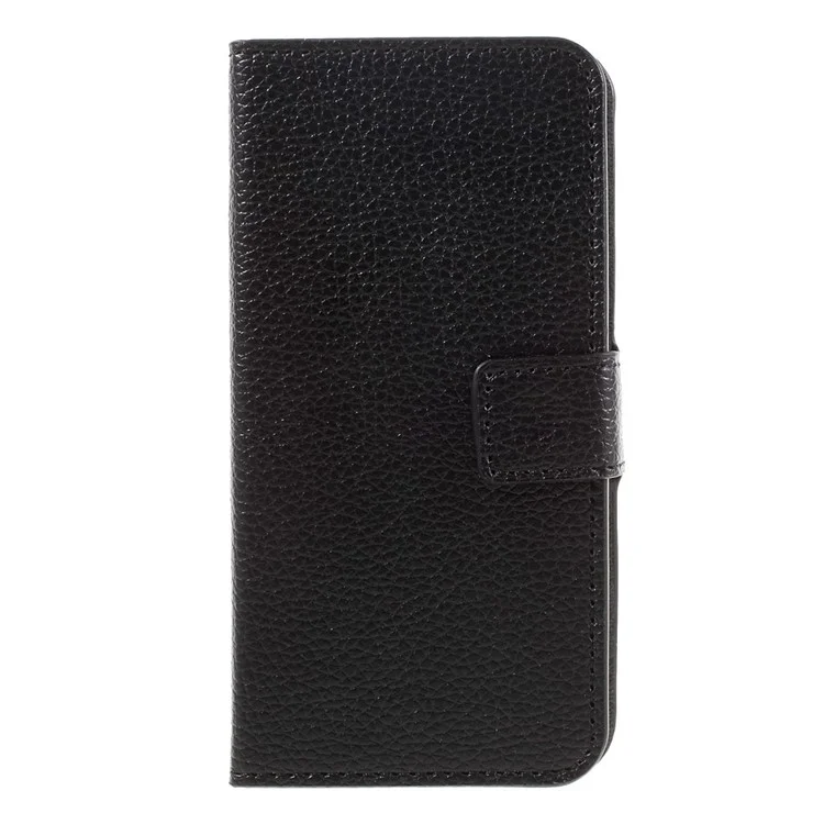 Litchi Skin Leather Wallet Stand Case for iPhone 7/8/SE (2020)/SE (2022) - Black-Cellmalls