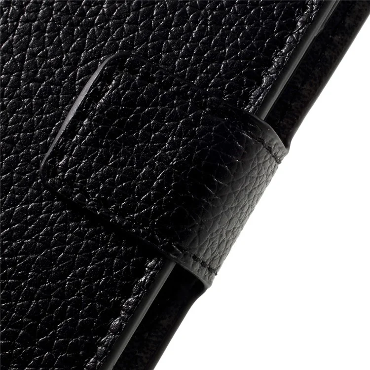 Litchi Skin Leather Wallet Stand Case for iPhone 7/8/SE (2020)/SE (2022) - Black-Cellmalls