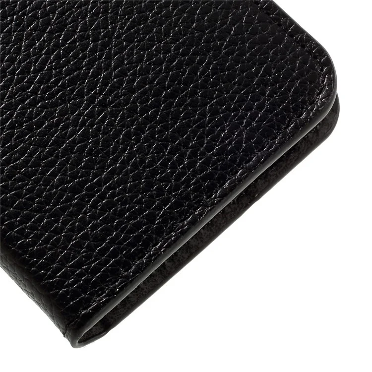 Litchi Skin Leather Wallet Stand Case for iPhone 7/8/SE (2020)/SE (2022) - Black-Cellmalls