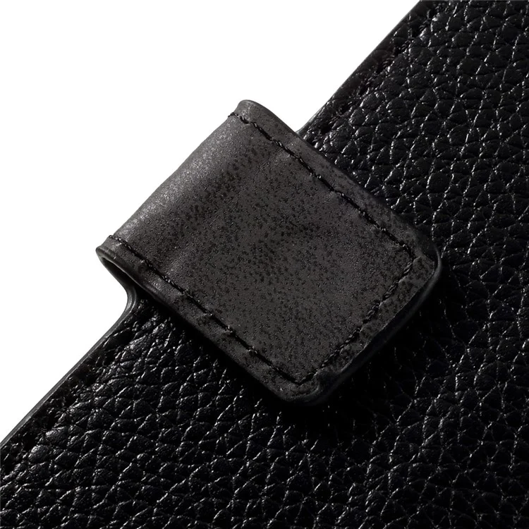 Litchi Skin Leather Wallet Stand Case for iPhone 7/8/SE (2020)/SE (2022) - Black-Cellmalls