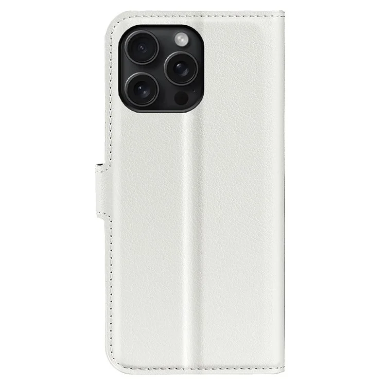 For iPhone 16 Pro Wallet Case Litchi Texture Phone Leather Cover - White-Cellmalls