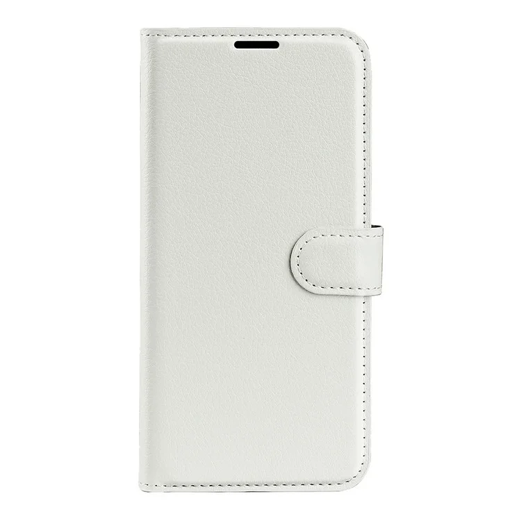 For iPhone 16e Case Litchi Texture Shockproof Leather Wallet Phone Cover - White-Cellmalls