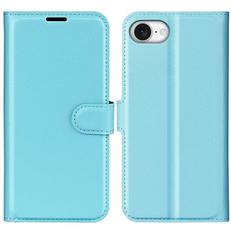 For iPhone 16e Case Litchi Texture Shockproof Leather Wallet Phone Cover - White-Cellmalls