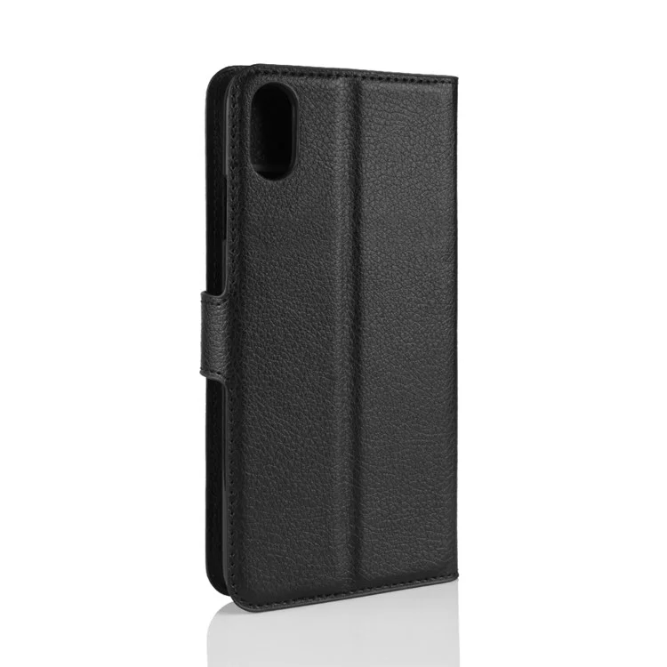 Litchi Texture Wallet Stand Leather Protective Phone Case for iPhone XS Max 6.5 inch - Black-Cellmalls