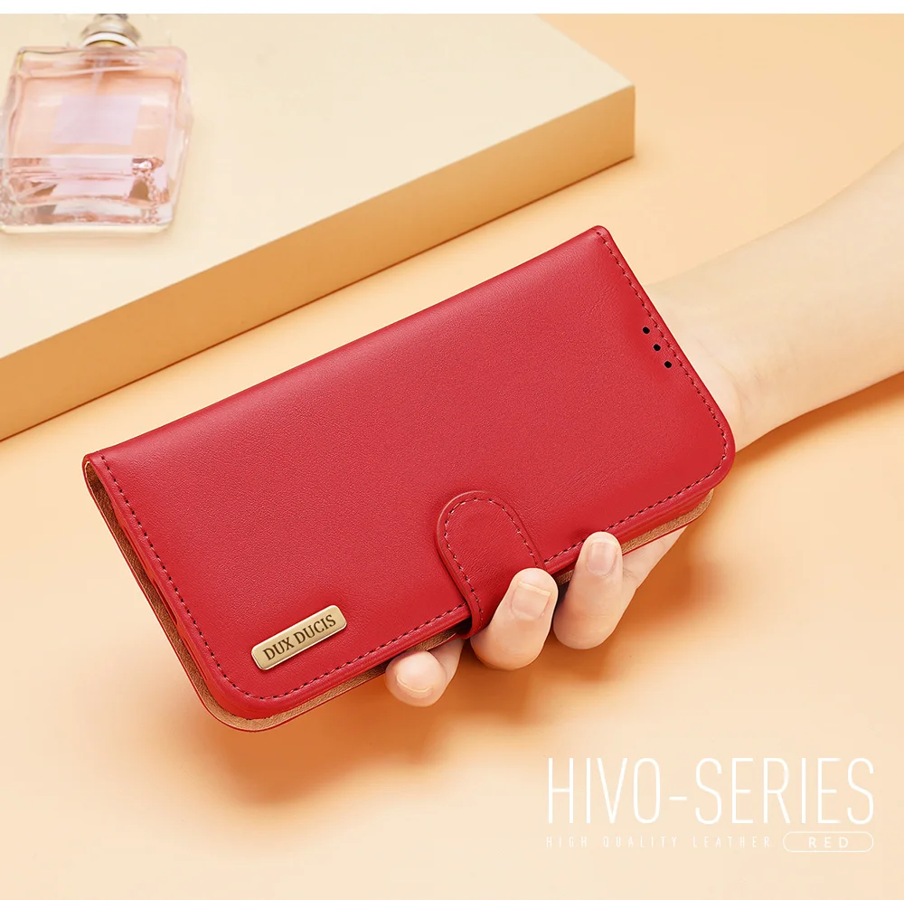 DUX DUCIS Hivo Series Split Leather Wallet Adjustable Stand Cover Flip Case for iPhone 11 - Blue-Cellmalls