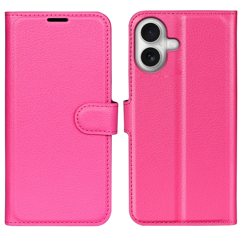 For iPhone 17 Case Litchi Texture Shockproof Leather Wallet Phone Cover - Black-Cellmalls