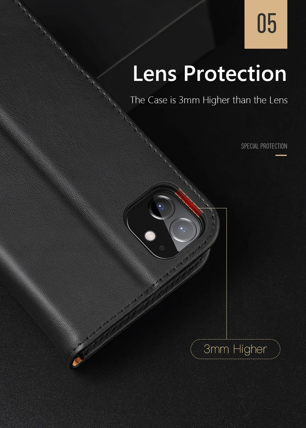 DUX DUCIS Hivo Series Split Leather Wallet Adjustable Stand Cover Flip Case for iPhone 11 - Blue-Cellmalls