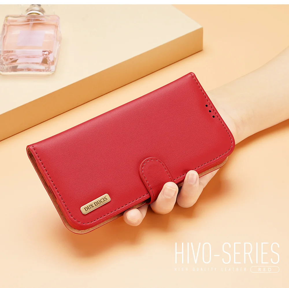 DUX DUCIS Hivo Series Split Leather Phone Wallet Stand Cover Flip Case for iPhone 11 Pro - Blue-Cellmalls