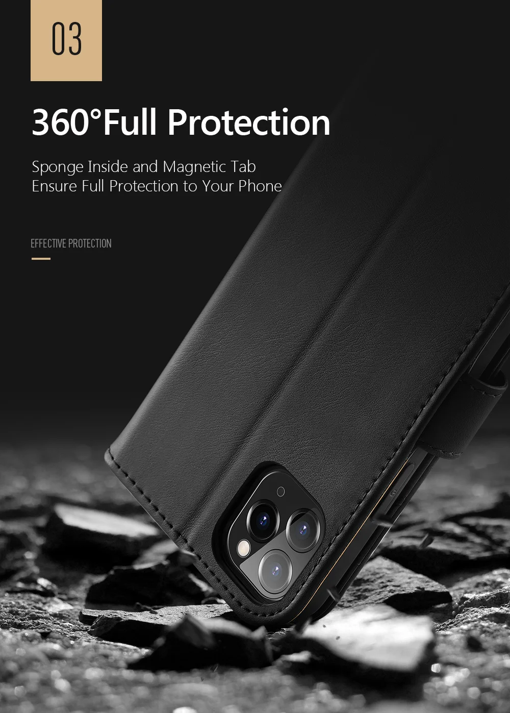 DUX DUCIS Hivo Series Split Leather Phone Wallet Stand Cover Flip Case for iPhone 11 Pro - Blue-Cellmalls