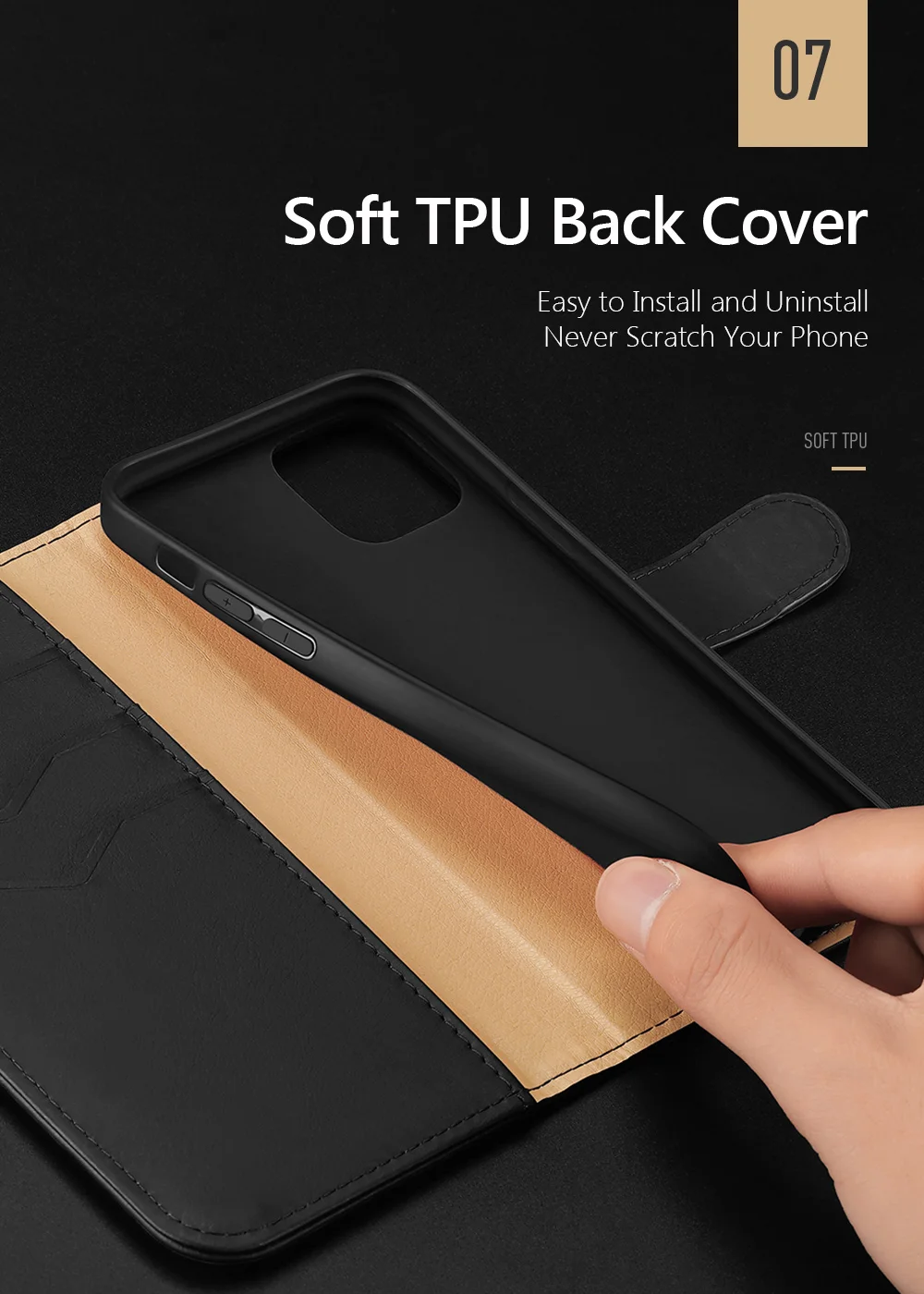 DUX DUCIS Hivo Series Split Leather Phone Wallet Stand Cover Flip Case for iPhone 11 Pro - Blue-Cellmalls