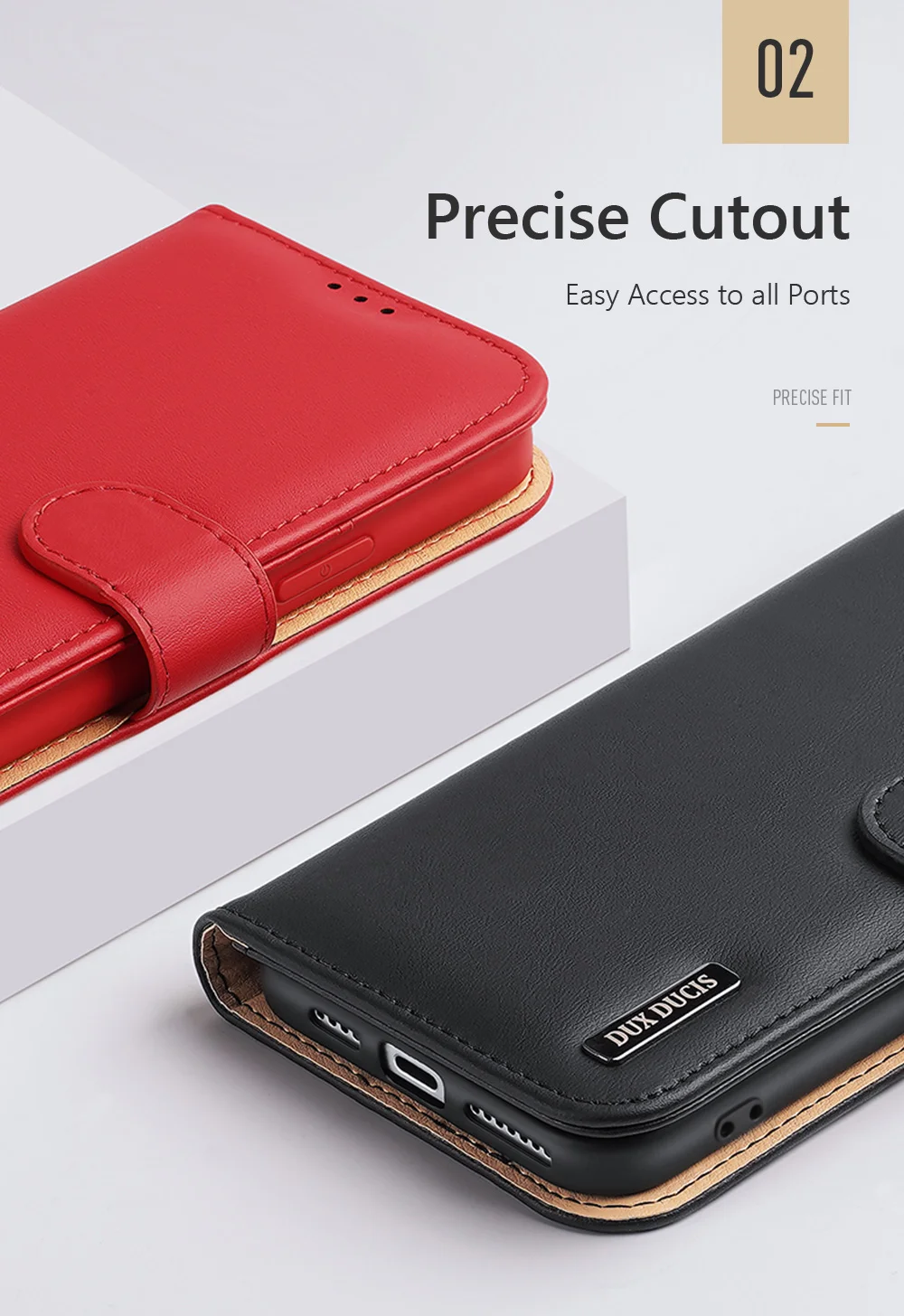 DUX DUCIS Hivo Genuine Leather Phone Cover Flip Shell for iPhone 11 Pro Max - Black-Cellmalls