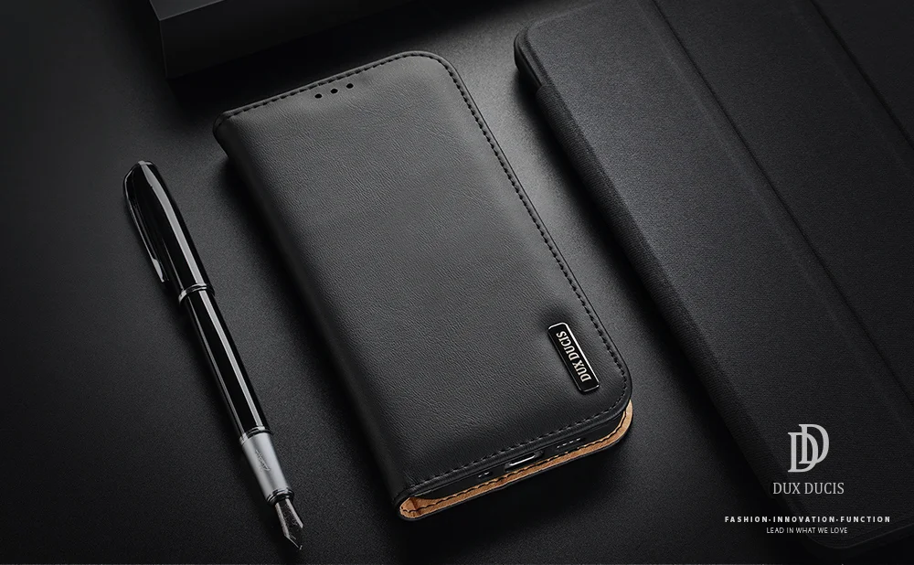 DUX DUCIS Hivo Series Shockproof Split Leather Phone Stand Case Wallet Protective Shell for iPhone 13 mini 5.4 inch - Baby Blue-Cellmalls