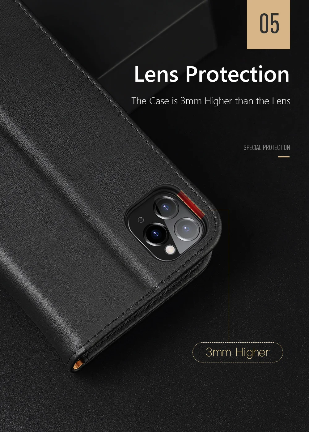 DUX DUCIS Hivo Genuine Leather Phone Cover Flip Shell for iPhone 11 Pro Max - Black-Cellmalls