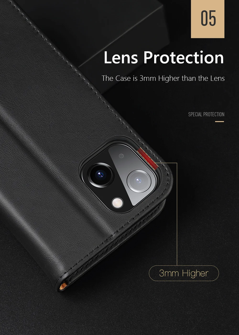 DUX DUCIS Hivo Series Shockproof Split Leather Phone Stand Case Wallet Protective Shell for iPhone 13 mini 5.4 inch - Baby Blue-Cellmalls