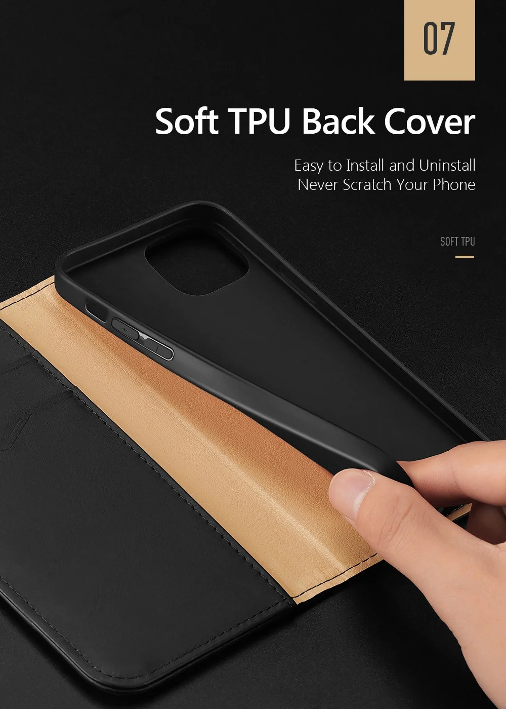 DUX DUCIS Hivo Series for iPhone 14 Plus Magnetic Closure Phone Wallet Case RFID Blocking Genuine Leather Anti-scratch Folio Flip Cover Stand - Black-Cellmalls