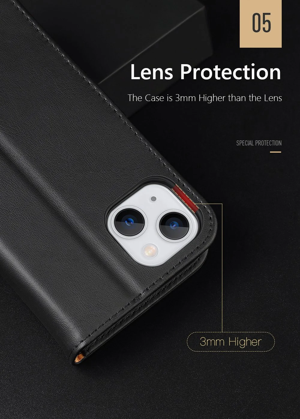 DUX DUCIS Hivo Series for iPhone 14 Plus Magnetic Closure Phone Wallet Case RFID Blocking Genuine Leather Anti-scratch Folio Flip Cover Stand - Black-Cellmalls