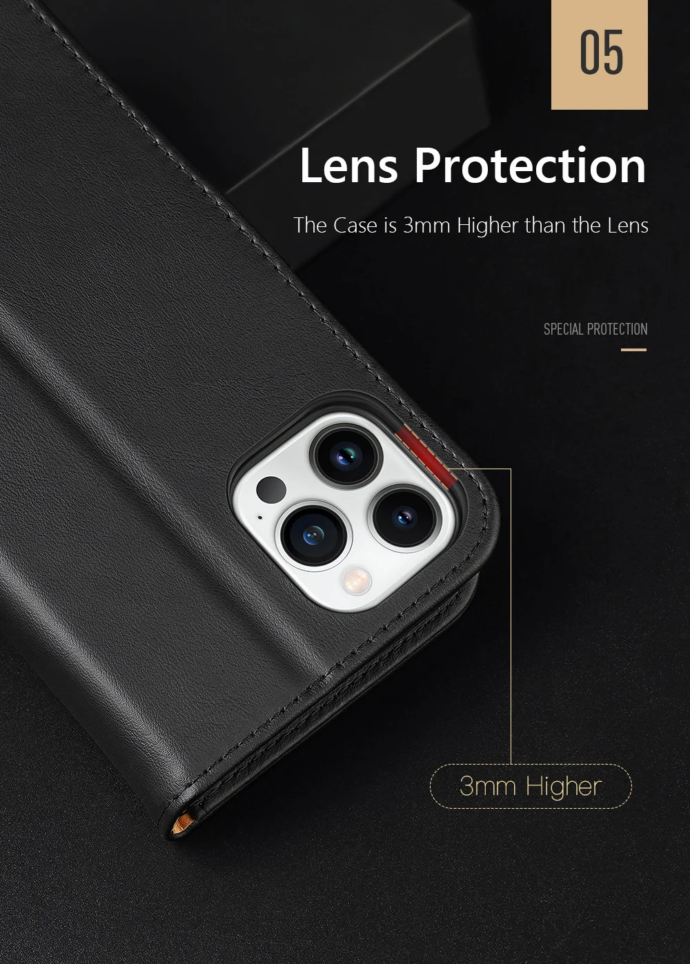 DUX DUCIS Hivo Series for iPhone 15 Pro Max RFID Blocking Wallet Case Cowhide Leather Stand Phone Cover - Black-Cellmalls