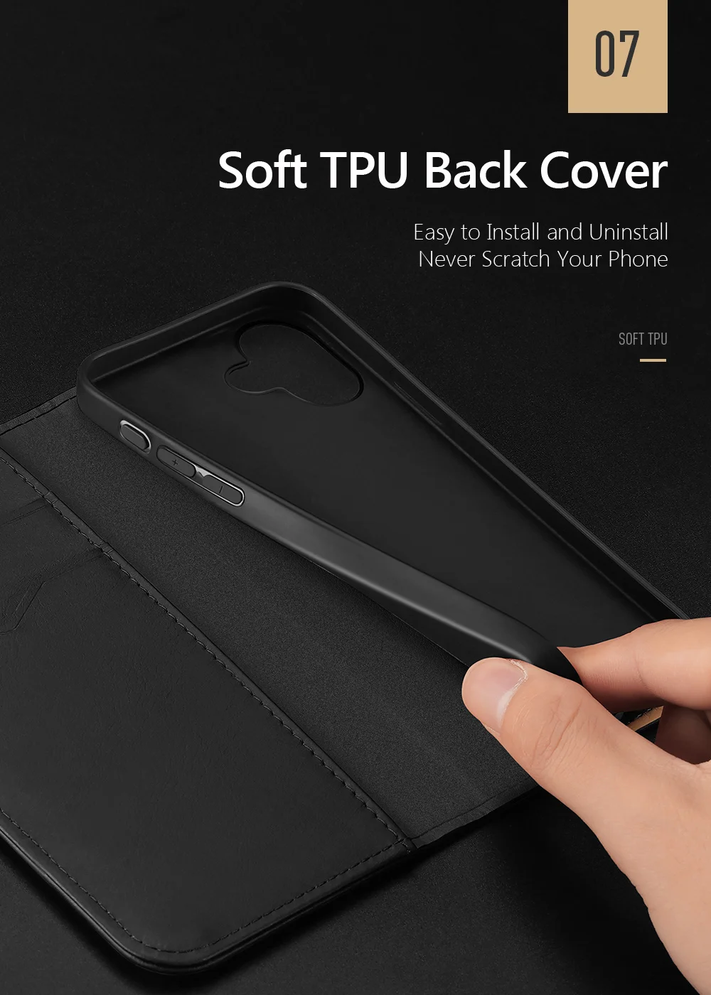 DUX DUCIS Hivo Series for iPhone 16 Case Cowhide Leather Wallet Stand Flip Phone Cover - Brown-Cellmalls