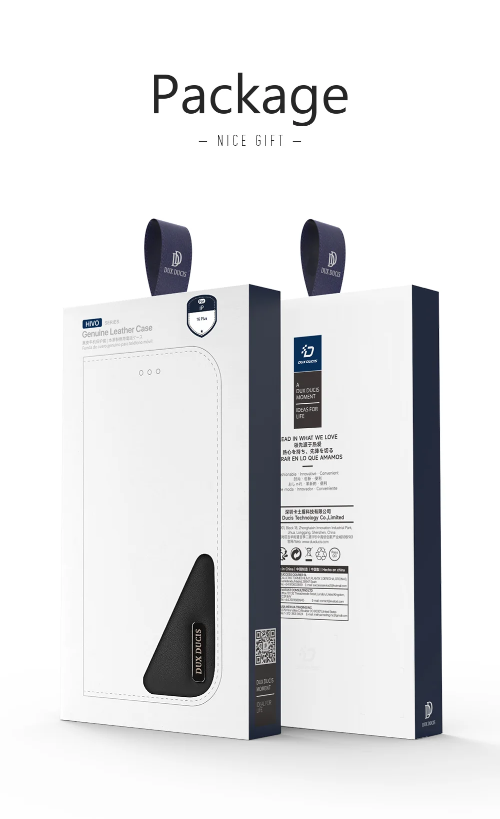 DUX DUCIS Hivo Series for iPhone 16 Plus Wallet Case Cowhide Leather Flip Phone Cover - Black-Cellmalls