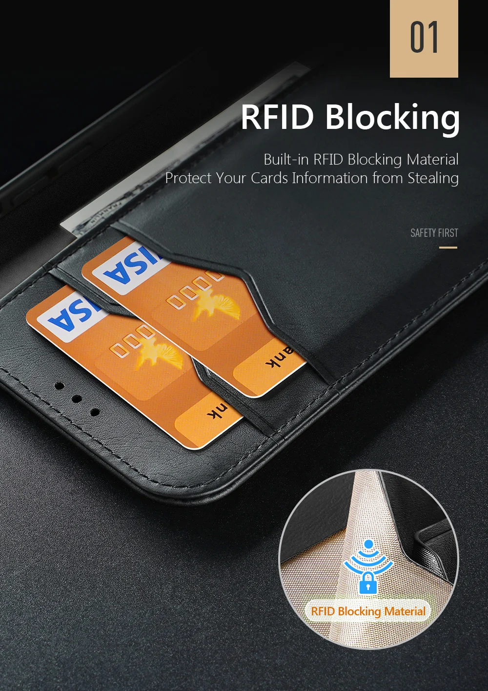 DUX DUCIS Hivo Series for iPhone 16 Plus Wallet Case Cowhide Leather Flip Phone Cover - Black-Cellmalls