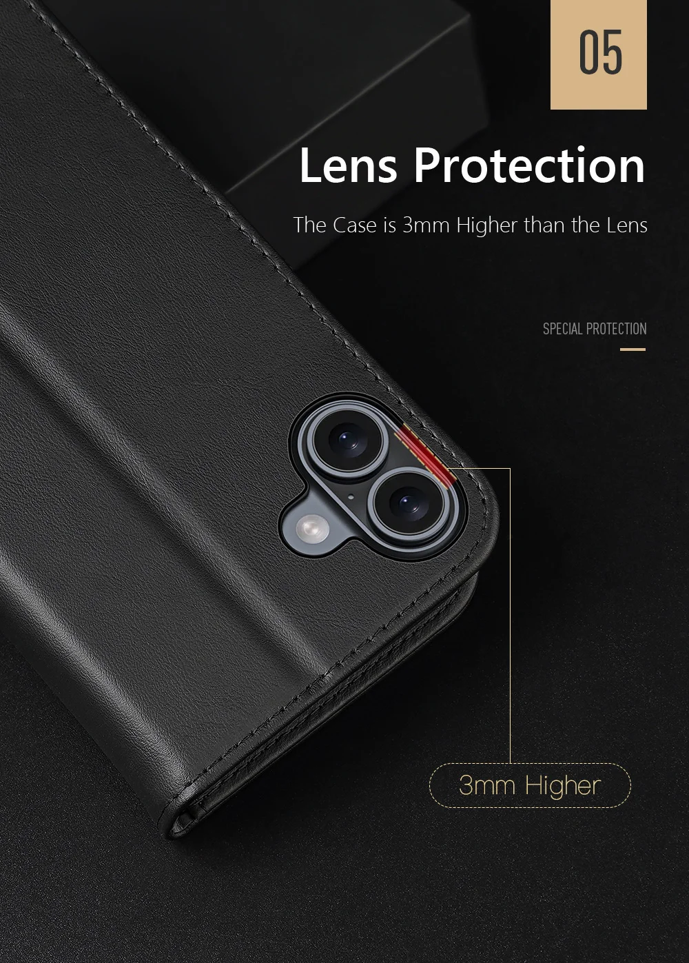 DUX DUCIS Hivo Series for iPhone 16 Plus Wallet Case Cowhide Leather Flip Phone Cover - Black-Cellmalls