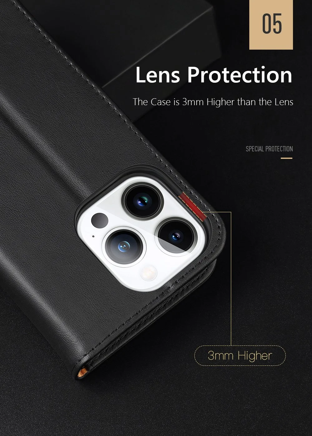 DUX DUCIS Hivo Series for iPhone 14 Pro Max Drop-proof Magnetic Closure Phone Case RFID Blocking Genuine Leather Folio Flip Wallet Cover Stand - Black-Cellmalls