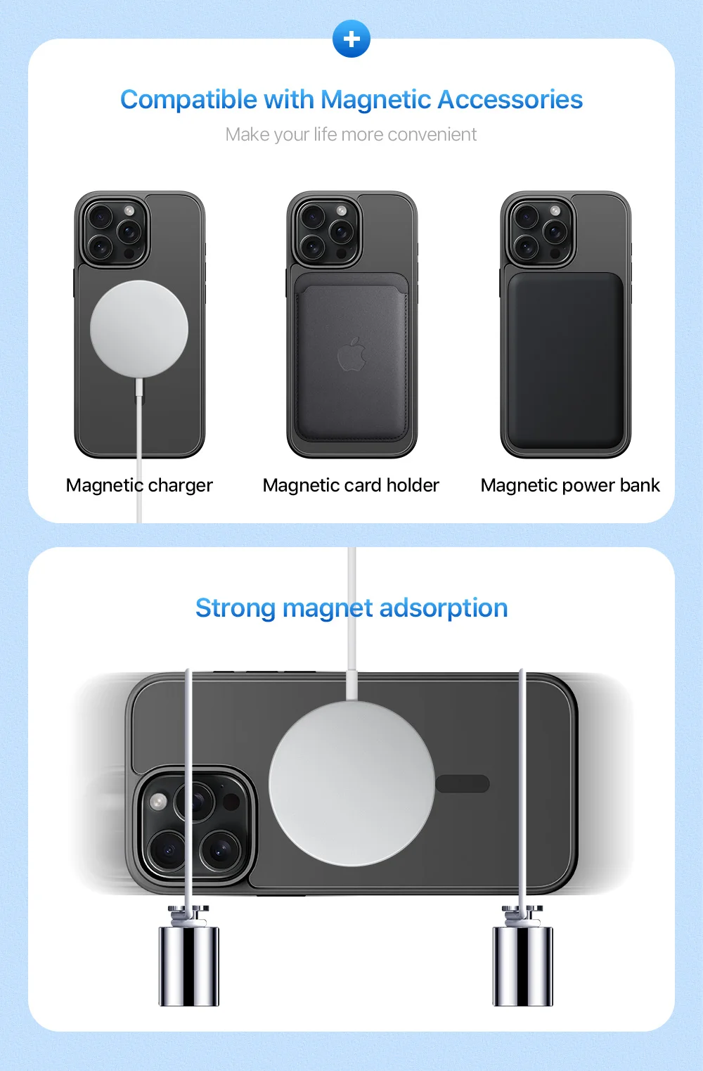 DUX DUCIS Yind Series For iPhone 15 Pro Max Matte Case Compatible with MagSafe PC+TPU Phone Cover - Black-Cellmalls