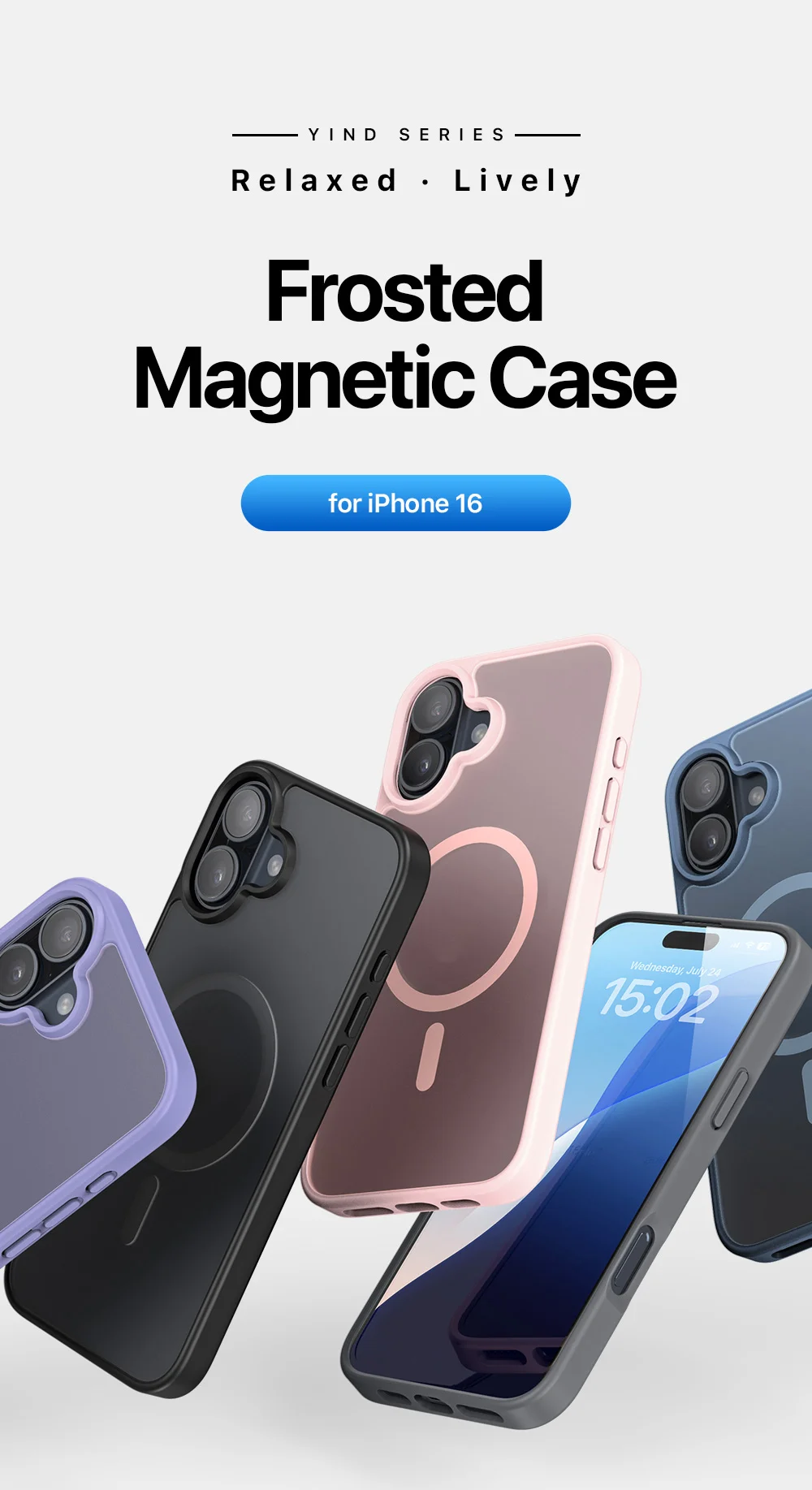 DUX DUCIS Yind Series For iPhone 16 Matte Case Compatible with MagSafe PC+TPU Phone Cover - Black-Cellmalls