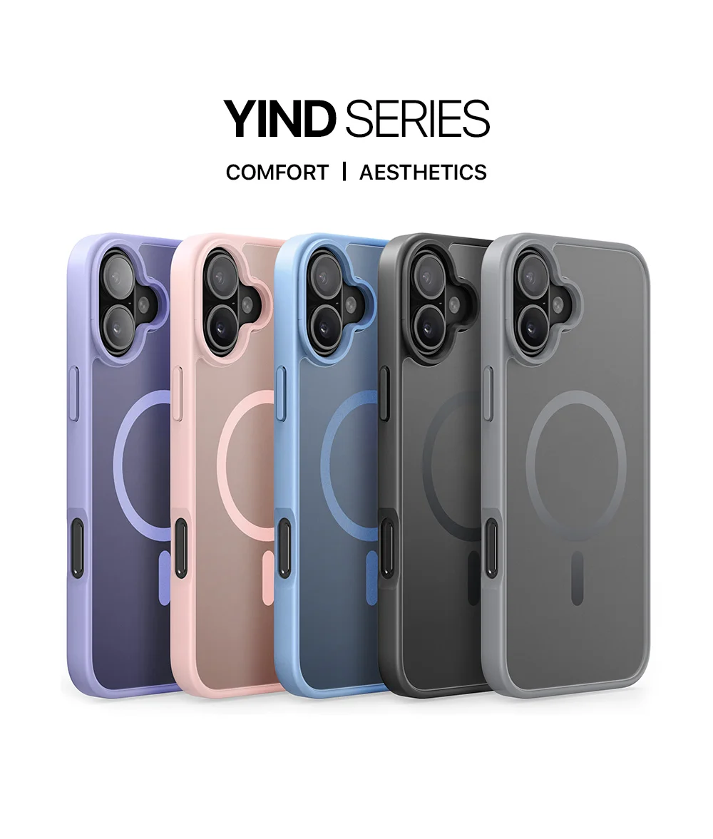 DUX DUCIS Yind Series For iPhone 16 Plus Case Compatible with MagSafe PC+TPU Matte Phone Cover - Grey-Cellmalls