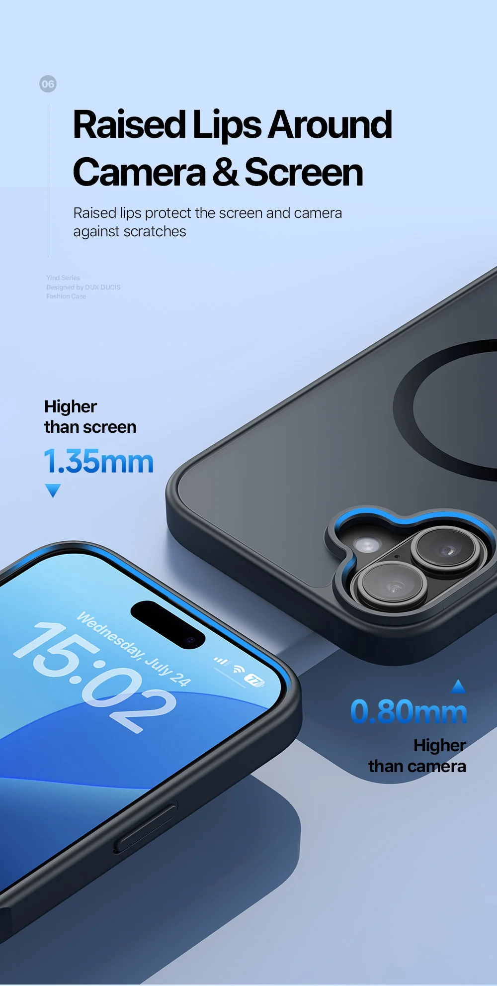 DUX DUCIS Yind Series For iPhone 16 Plus Case Compatible with MagSafe PC+TPU Matte Phone Cover - Grey-Cellmalls