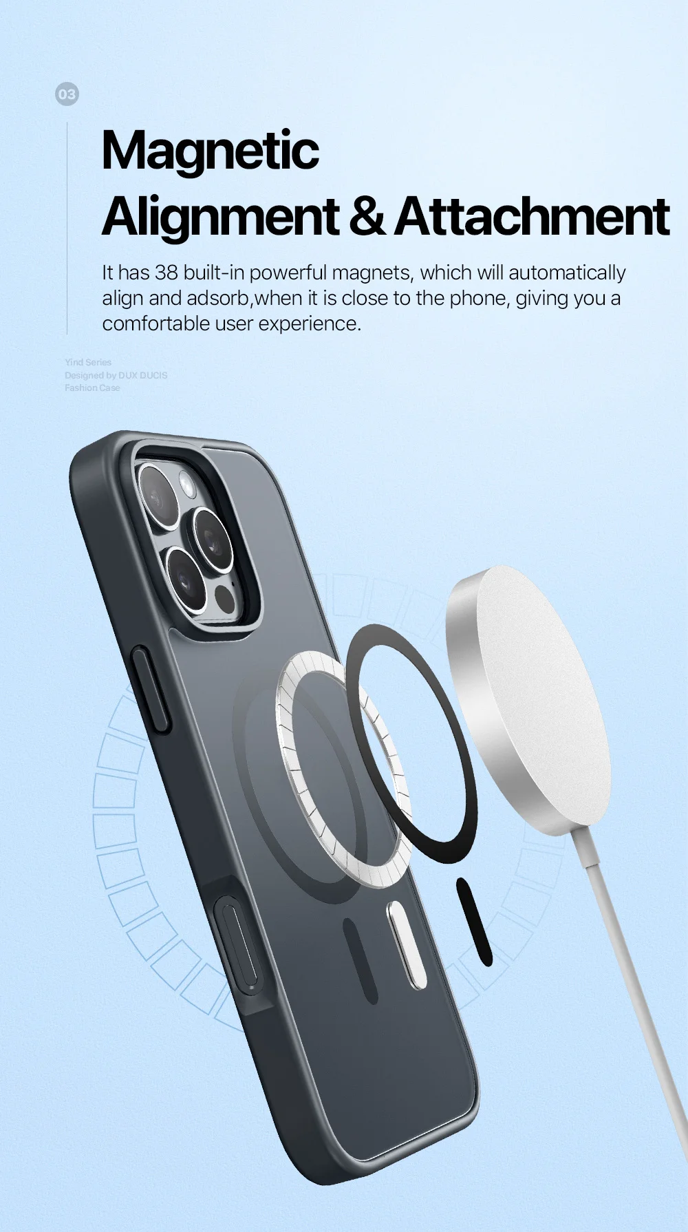 DUX DUCIS Yind Series For iPhone 16 Pro Magnetic Case Airbag Corners PC+TPU Matte Phone Cover - Black-Cellmalls