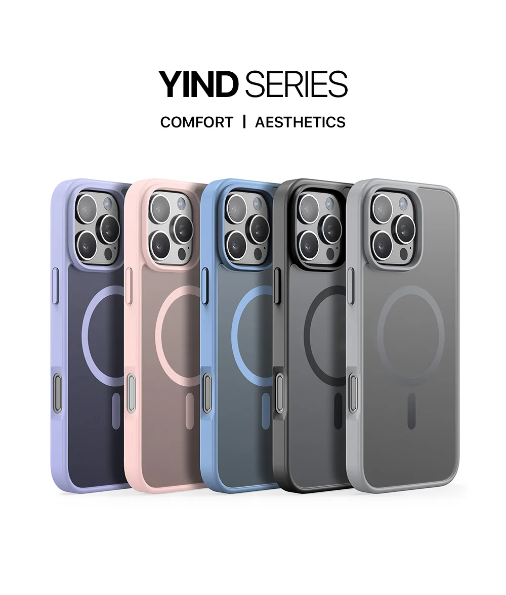 DUX DUCIS Yind Series For iPhone 16 Pro Max Magnetic Case TPU Frame Matte PC Back Phone Cover - Black-Cellmalls