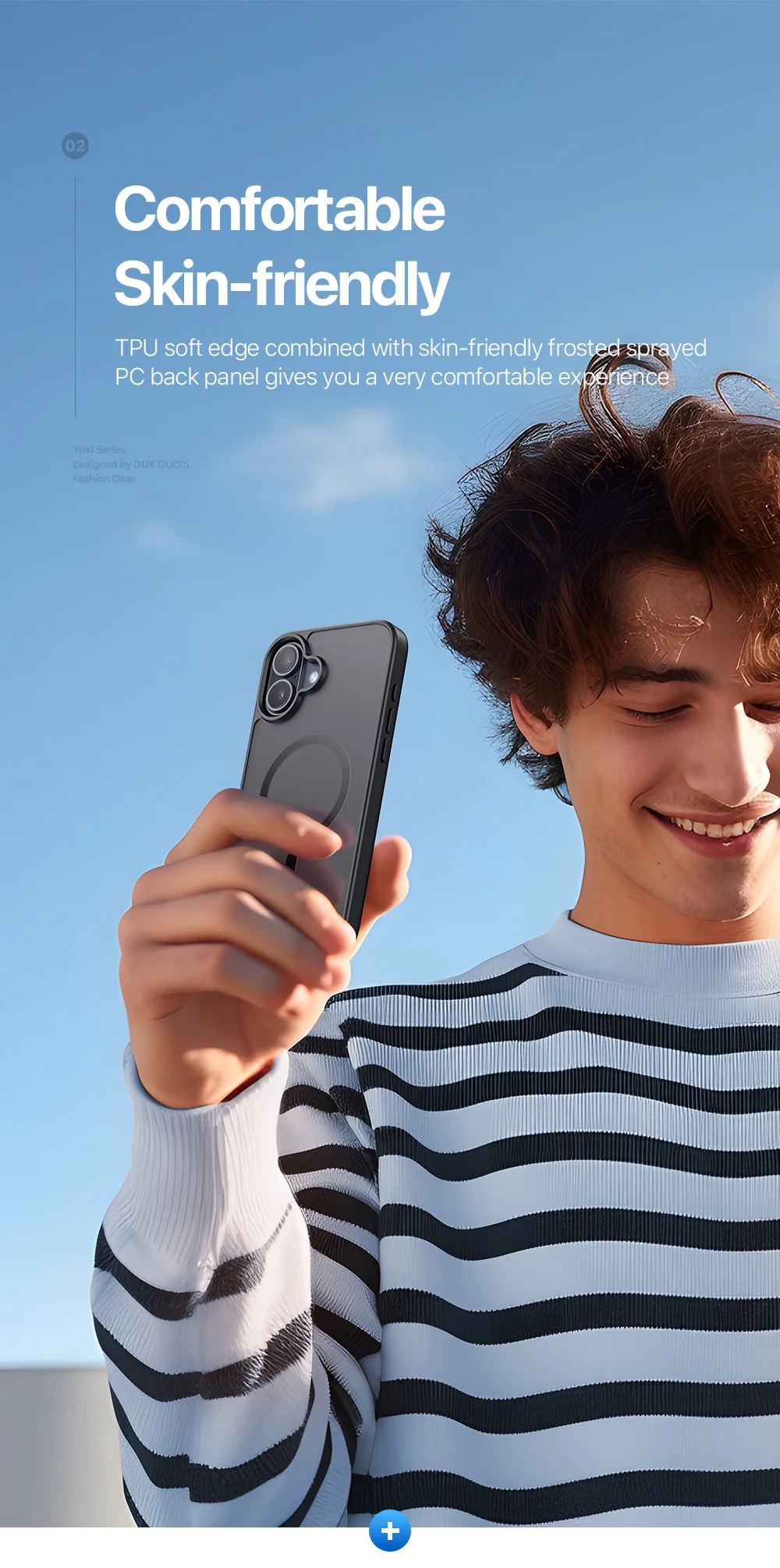 DUX DUCIS Yind Series For iPhone 16 Plus Case Compatible with MagSafe PC+TPU Matte Phone Cover - Grey-Cellmalls