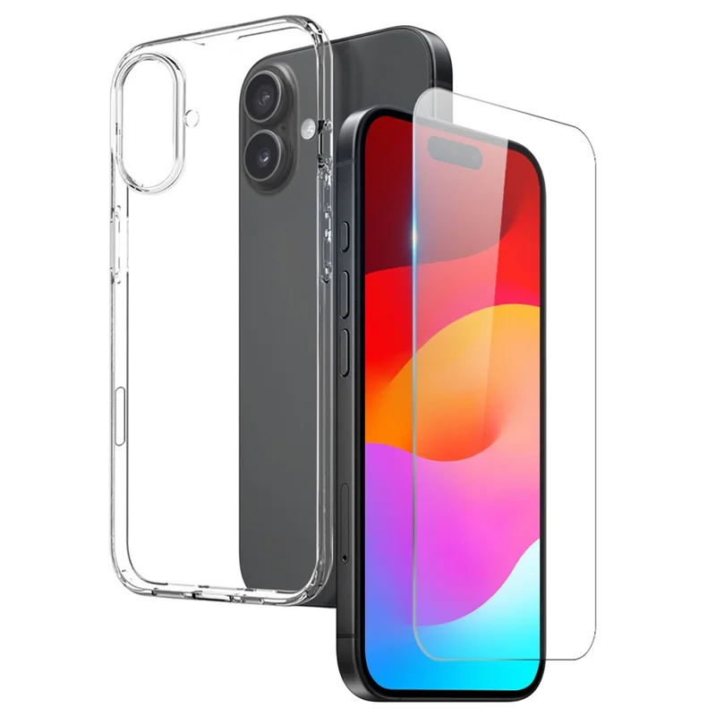 NORTHJO For iPhone 17 Case Soft TPU Clear Phone Cover with Tempered Glass Screen Protector-Cellmalls