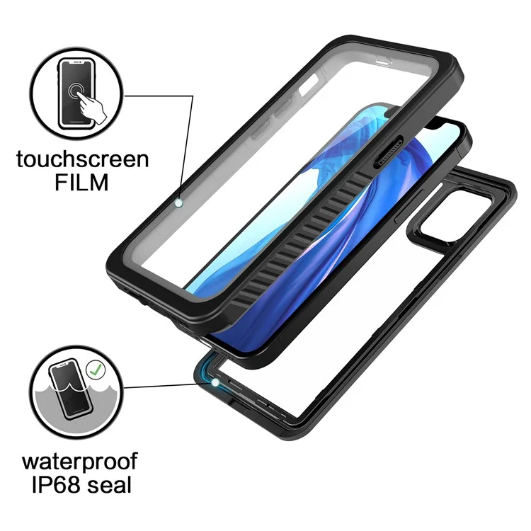 FS Series For iPhone 12 mini Snorkeling Diving Case IP68 Waterproof Full Sealed Clear Phone Cover-Cellmalls