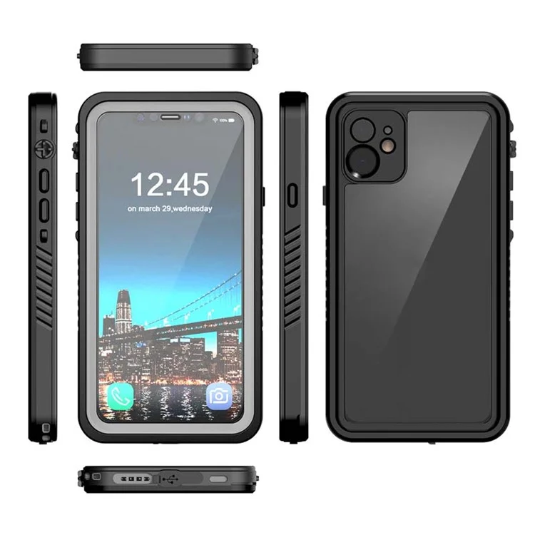 FS Series For iPhone 11 Waterproof Case Dustproof IP68 Underwater Full Body Sealed Clear Phone Cover-Cellmalls