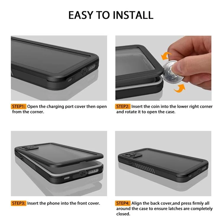 FS Series For iPhone 11 Waterproof Case Dustproof IP68 Underwater Full Body Sealed Clear Phone Cover-Cellmalls