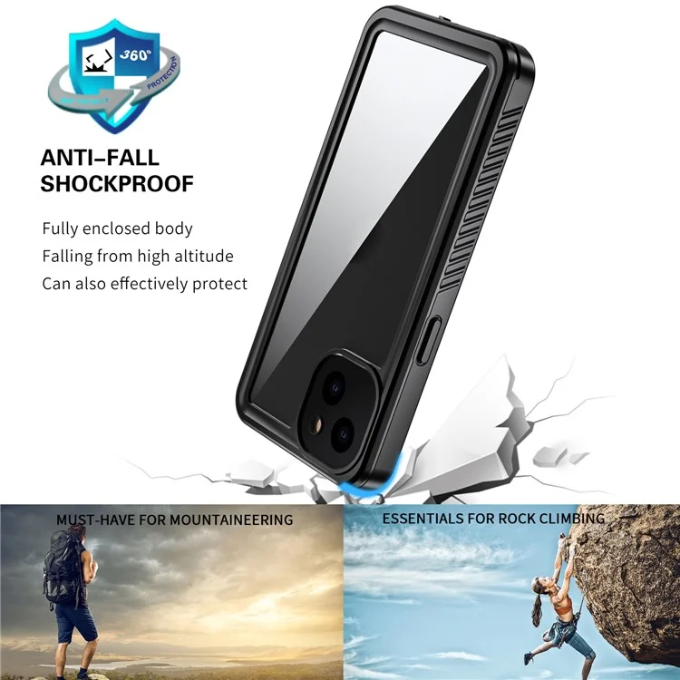 Fs Anti-Drop Series IP68 Dustproof Waterproof Clear Phone Case for iPhone 13 6.1 inch-Cellmalls