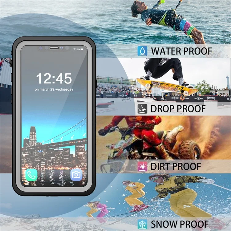 FS Series For iPhone 11 Waterproof Case Dustproof IP68 Underwater Full Body Sealed Clear Phone Cover-Cellmalls