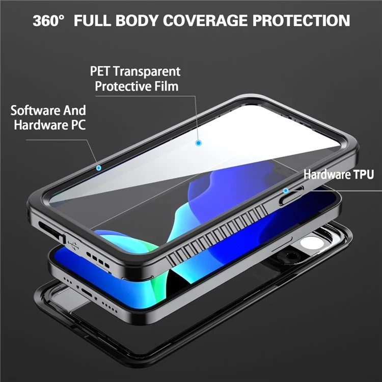 Fs Anti-Drop Series IP68 Light Slim Impact-Resistant Waterproof Clear Phone Case for iPhone 13 Pro 6.1 inch-Cellmalls