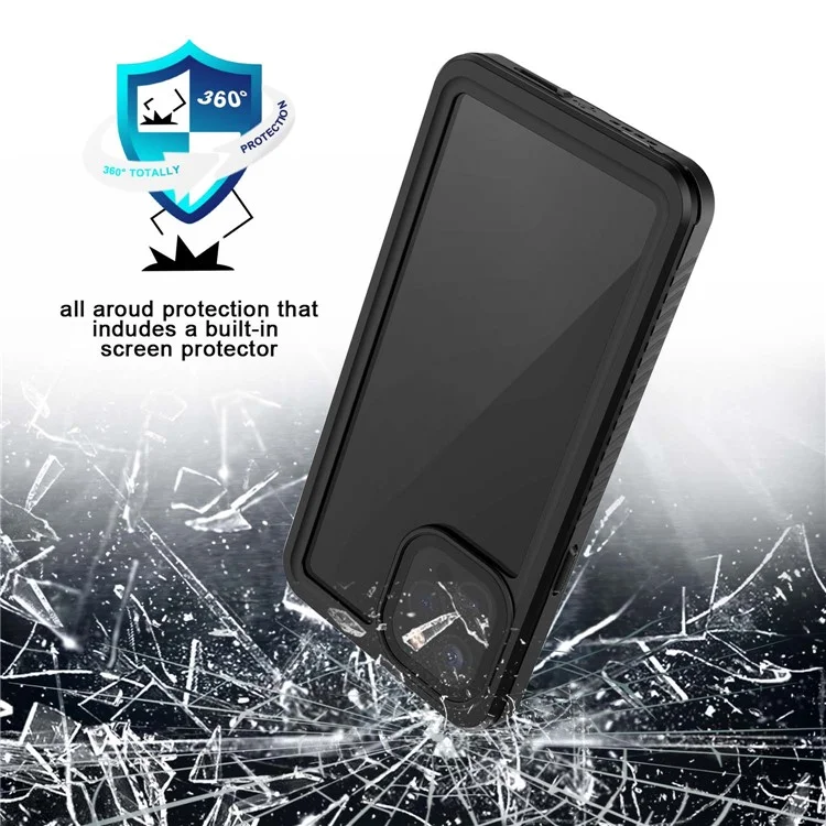 For iPhone 12 Pro FS Series IP68 Waterproof Dustproof Case Clear Full Body Shockproof Phone Cover-Cellmalls