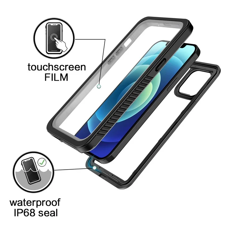 For iPhone 12 Pro FS Series IP68 Waterproof Dustproof Case Clear Full Body Shockproof Phone Cover-Cellmalls